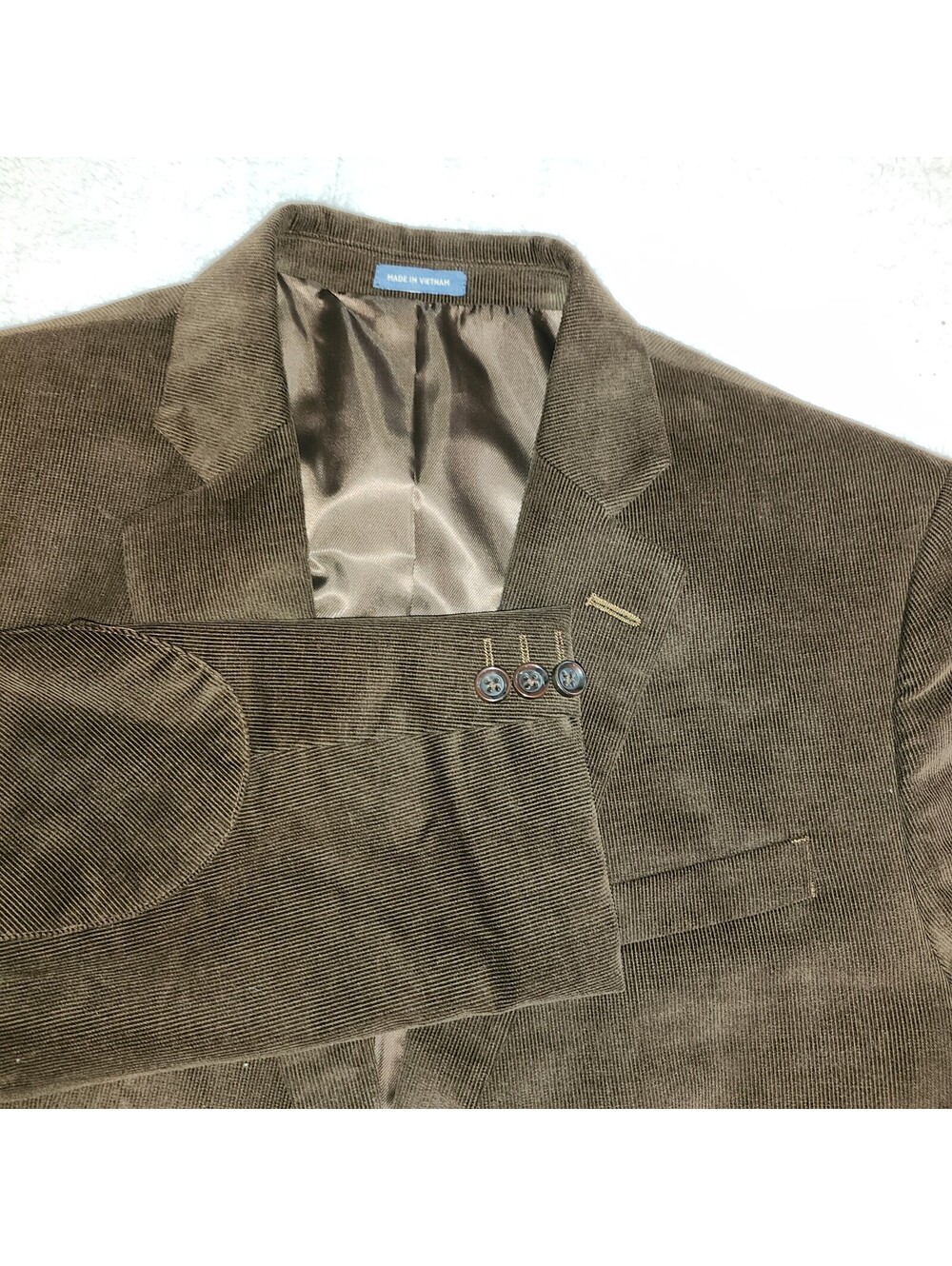 Stafford Brown Corduroy Blazer Classic Fit Elbow Patch Sport Coat Grandpa C007